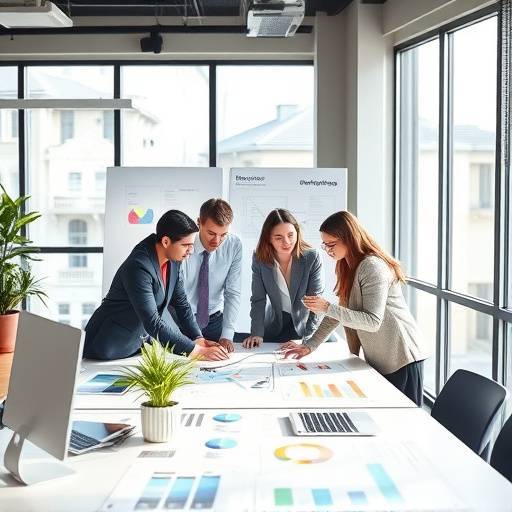 Ein Team arbeitet zusammen an einem Projektmanagement-Board.
