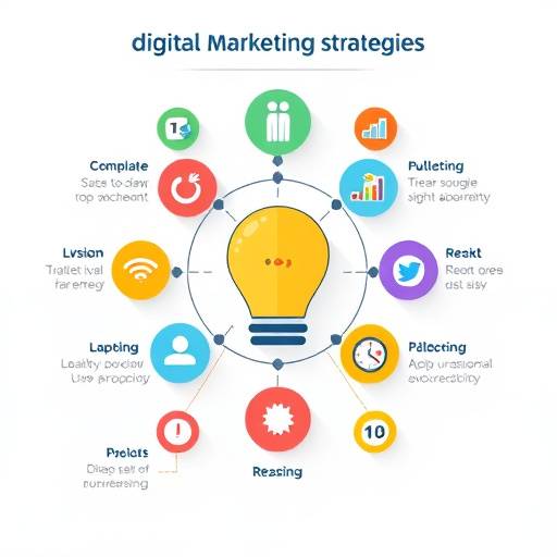 Eine Grafik, die verschiedene digitale Marketingstrategien darstellt.